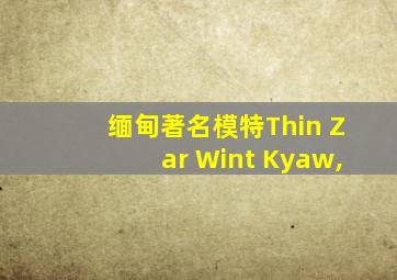 缅甸著名模特Thin Zar Wint Kyaw,